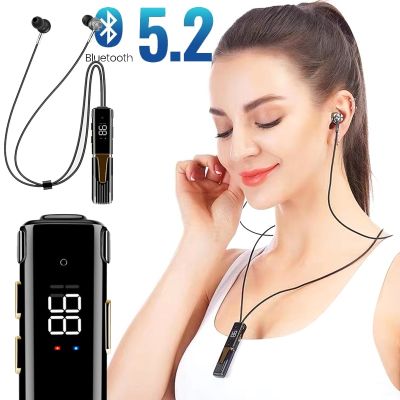 ZZOOI Bluetooth 5.2 Headphones Neckband Wireless Earphones Sports Headphones Long Standby Pluggable Headset With Mic