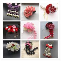 【CW】 Japanese vintage handmade black white crane tassel Hair clip hairpin accessories for kimono hanfu Accessories firkete /Horquilla