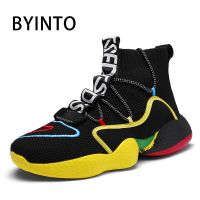 COD Breathable Athletics Knit Top Running Gym Light Sneakers Vamp Footwear Tennis Shoes Super Walking Men 36-48 【Shipping Male Fitness Trainers Today】Big Sport Sock Shoes Size High Footwear