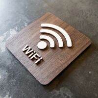 FudFudAR I ป้าย WIFI แบบที่ 1 ไฟไว วายฟาย มีwifi wifi sign งานไม้สนเรดิเอต้า ย้อมสี วินเทจ vintage sign ป้ายไม้ ไม้สน wooden sign ฝีมือคนไทย จากเชียงใหม่