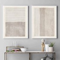 บทคัดย่อ Beige สีเทาโปสเตอร์ Minimalist สายผ้าใบพิมพ์ภาพวาด Wall Art ภาพภายในสำหรับห้องนั่งเล่นตกแต่งบ้าน