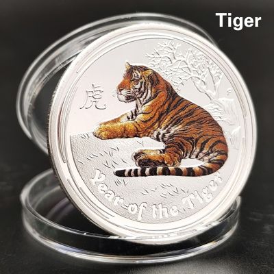 【CC】☬  1 Pcs Magnetic Year of the Tiger Commemorative Coin Elizabeth Collectible Souvenir Crafts New