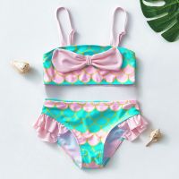 hotx 【cw】 Swimsuit 2022 Fashion Biquini Swimwear Set Kids Beach Bathing Suits