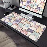 Kawaii Cute Cat Gaming Mousepad XXL Large Mouse Pad Locking Edge Rubber Keyboards Pads Rubber Desk Mat HD Print Notebook Carpets