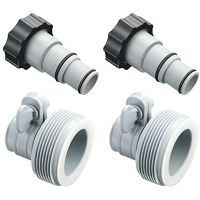 2X Replacement Hose Drain Plug Connector Adapter A W/Collar&amp;B Kit Pool Drain Adapter,Converts 1.25 to 1.5 Inch Pool Hose