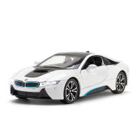 1:22 BMW I8รถสปอร์ตจำลองสูง D Iecast โลหะอัลลอยรุ่นรถแสงเสียงดึงกลับคอลเลกชันเด็กของเล่นของขวัญ