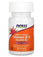 NOW Foods, High Potency Vitamin D-3, 10,000 IU, 120 Softgels