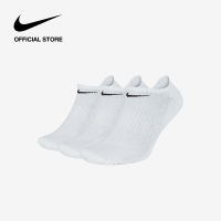 Nike Unisex Everyday Cushioned Training No-Show Socks (3 Pairs) - White