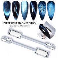 2 In 1 Double Headed Nail Art แม่เหล็ก Stick 9D Cat Magnetic Gel สำหรับเล็บเจล Polish Line Strip Effect Strong แม่เหล็กปากกาเครื่องมือ