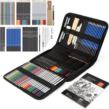 The Mega Deals Colored Pencils with Sketch book. Premium 50 Colored Pencils  for Adult Coloring with sketchbook, drawing pad. Artist Color Pencils with