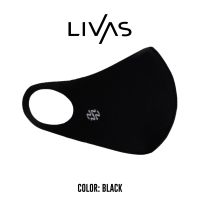 LIVAS แมสเกาหลี แมสผ้า หน้ากากผ้า หน้ากากผ้าทรงเกาหลี สีดำ Mask Black สไตล์มินิมอล สไตล์ เกาหลี แฟชั่นเกาหลี