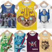 YAYA * เสื้อทรานสฟอร์มเมอร์ Optimus ลาย3D เสื้อวันเกิดสำหรับเด็กเสื้อกล้ามเสื้อยืดน่ารักลำลอง3-13ปี