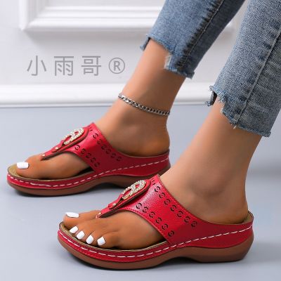 Han edition wedge amazon cross-border summer flip-flops female leisure wear thick bottom outside beach cool slippers wish