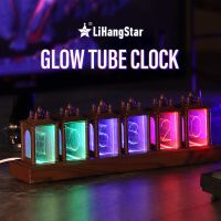 LED Glow Tube Vintage Electronic Clock Ambient Night Light DIY Desktop Decoration Table Lamp for Game Room  Gifts  Ornaments Night Lights