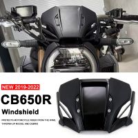 ☸สำหรับฮอนด้า CB650R 2019-2022 CB1000R 2018-2020 CB 650R กระจกรถจักรยานยนต์กระจกหน้าจอด้านหน้าอุปกรณ์เสริมที่เบนทางลม