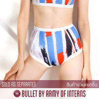 BULLET BY ARMY OF INTERNS กางเกงว่ายน้ำ ขายแยกชิ้น กางเกงเอวสูง รุ่น Primary high-waist / ลายปริ้นท์สีน้ำ