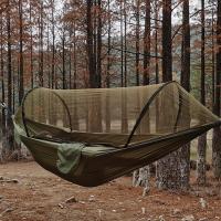 Outdoor Camping Hammocks with Mosquito Net 1-2 Person Portable Travel Camping Fabric Hanging Swing Hammocks Bed Garden Furniture