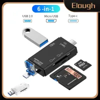 Toocki 6 In 1 OTG USB 2.0เป็นพิมพ์ C มัลติฟังก์ชั่ไมโคร USB USB /Tf/sd อ่านการ์ดความจำสำหรับ Xiaomi Samsung กล้องถ่ายรูปแท็บเล็ต