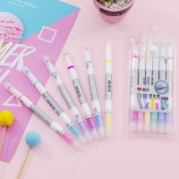 6Pcs/set Double Head Erasable Highlighter Pen Markers Chisel Tip Marker Fluorescent School Writing Highlighters Color Cute-Yuerek