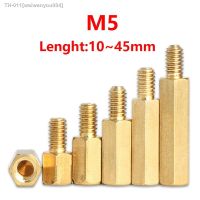 ◆◐♤ M5 Hexagonal Stud Male To Female Brass Spacer Hex Brass Standoff Spacer Screw Pillar PCB Computer PC Motherboard Hollow Bolt