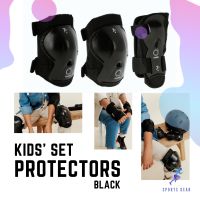 สนับ อุปกรณ์ป้องกัน ชุดสนับป้องกัน Kids Set Of Inline Skate Protectors Play - Black SKATEBOARD WAVEBOARD สเก็ตบอร์ด เวฟบอร์ด Scooter สกู๊ตเตอร์ โรลเลอร์สเก็ต Roller Skate