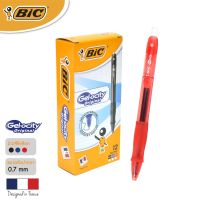 BIC บิ๊ก ปากกา Gel-ocity Original Clic ปากกาเจล เเบบกด หมึกแดง หัวปากกา 0.7 mm. จำนวน 12 ด้าม