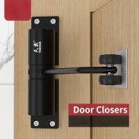 ♤ Simple Door Closers Household Cushion Door Closure Spring Hinge Silent Closer Invisible Door Automatic Closing Device Aluminum