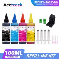 Aecteach ชุดหมึกเติมสี100มล. สำหรับ HP 903 904 905ตลับหมึก Ciss สำหรับ HP Officejet 6950 6956 Officejet Pro 6960 6970