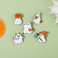 ฮาโลวีน halloween accessories สีขาวขาว เครื่องประดับรูปหัวใจปกแมงมุมโครงกระดูก สีดำสีดำ โลหะผสมอัลลอยด์ เข็มกลัดก้างปลาสีดำสีขาว สร้างสรรค์และสร้างสรรค์ หมุดเคลือบอีนาเมล ฮาโลวีน