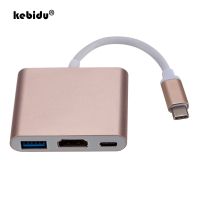 ● kebidu Type c to HDMI-compatible Converter Adapter Usbc to HDMI-compatible/USB3.0/Type C Adapter Type-C HUB Aluminum For Macbook