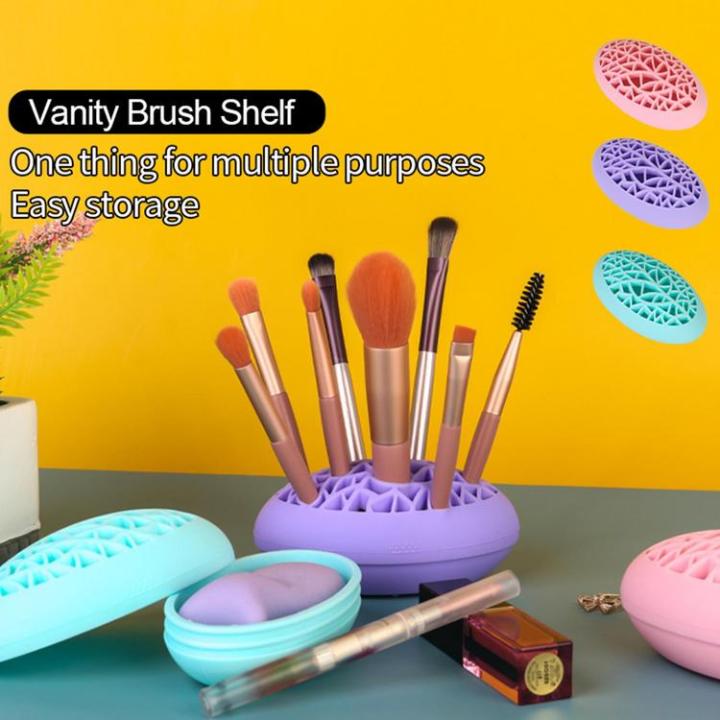 silicone-makeup-brush-holder-organizer-portable-desktop-organizer-for-cosmetic-brushes-makeup-brush-stand-holder-for-toothbrushes-pens-scissors-other-small-items-feasible