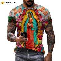 2023 High Quality Guadalupe Virgin Mary Catholic Cosplay 3D Print T-shirt Men Women Fashion Casual Oversized Tops Mens Clothing