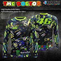 [In stock] 2023 design energy monster  yamaha motogp vr 46 theme full sublimation jersey shirt long sleeves for ridersmotorcycle jersey cycling jersey long shirt，Contact the seller for personalized customization of the name