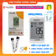 Bô máy đo đường huyết MICROLIFE DiaRite BGM kèm 2 lọ que 25 đơn vị mmg mmol