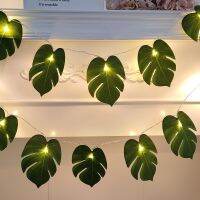 10/20LEDs Artificial Turtle Leaves String Light Hawaii Tropic Party Fairy Garlands Lamp Jungle Wedding Birthday Party Decoration