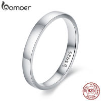 BAMOER High Quality 925 Sterling Silver Wedding Ring Classic Round Finger Ring Women Wedding Engagement Jewelry Gift SCR3432023
