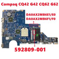 592809-001 592809-501 592809-601สำหรับคอมแพค HP CQ42 G42 CQ62เมนบอร์ดแล็ปท็อป G62 DA0AX2MB6E1/DA0AX2MB6F1 E0/F0 DDR3ทดสอบ100%