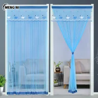 Summer anti-mosquito single-screen door curtain lace embroidery free punch Velcro partition curtain kitchen bedroom door curtain