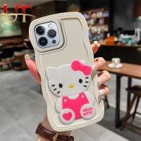 เคสโทรศัพท์แฟชั่นน่ารักสีชมพู Hello Kitty สีลูกอมหยักสำหรับ OPPO A5 A3S A9 2020 A7 A5S A15 A15S A16นิ่ม DIY ซิลิโคนป้องกันการตกฝาหลัง