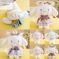 QLMYKP ตุ๊กตาผ้าพลัฌ กระเป๋าเป้สะพายหลัง Cinnamoroll สุนัขและสุนัข ลายสก็อต กระเป๋าสะพายลายการ์ตูน น่ารักน่ารักๆ การ์ตูนลายการ์ตูน กระเป๋าตุ๊กตายัดไส้ เด็กหญิง/เด็ก