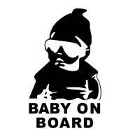 【SALE】 nohowalo1974 ด้านหลังเย็น BABY ON BOARD 14*9ซม. แว่นกันแดดสะท้อนแสงเด็กสติกเกอร์รถสติกเกอร์เตือน TSLM1แต่งรถสีดำ/ขาว