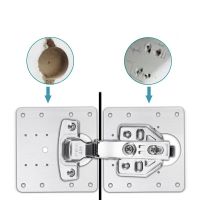 Hinge Repair Plate Brushed Stainless Steel Cabinet Hinge Fixing Plate Bracket Kit with Mounting Screws Door Hardware Door Hardware  Locks