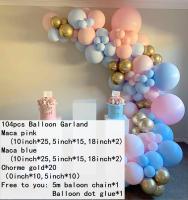 Pink Blue Arch Garland Balloon Kit Star Moon Foil Balloons Wedding Birthday Baby Shower Party Decor Supplies Air Balls Globos