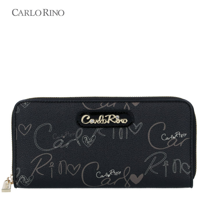 Carlo Rino Calligraphy Monogram Zip-around Wallet | Lazada