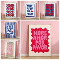 Maximalist Sunshine More Amor Por Favor - Vibrant Yellow Love Quote Wall Art-ภาพวาดผ้าใบที่สมบูรณ์แบบสำหรับตกแต่งบ้าน0921