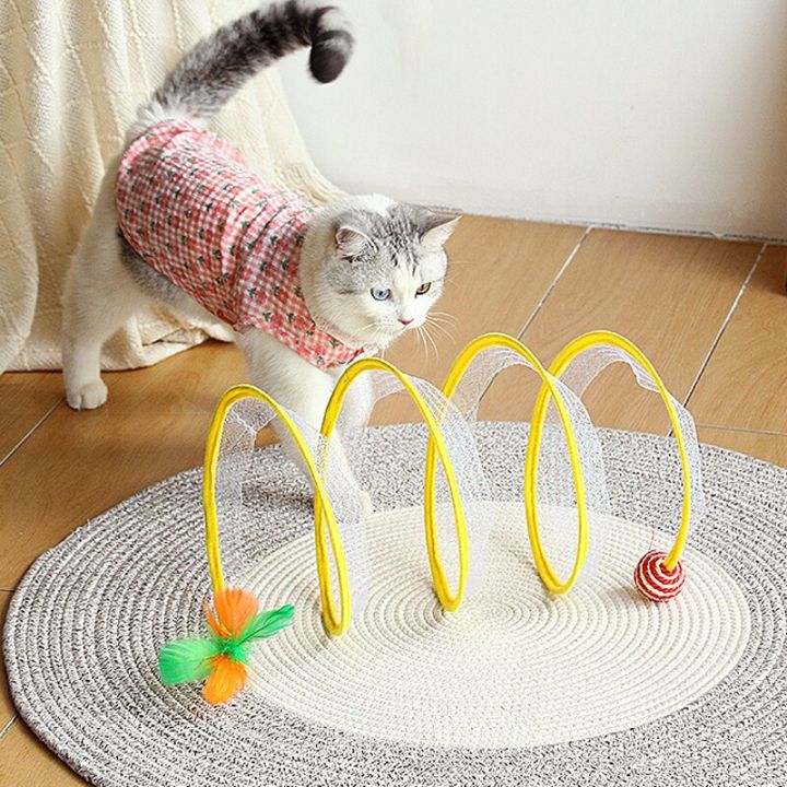 ลูกบอลของเล่นรูปแท่งรูปทรงของเล่นแมวตลกอุปกรณ์หนูจำลองแมวของเล่นแมวหนูอุโมงค์เครื่องเล่นลูกแมว
