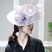 Ladies Fascinators Millinery Hat Party Wedding Sinamay Hat Wide Brim Fedora Kentucky Derby Headpiece Church Hair Accessories