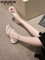 【Ready】? Gubalon sandals female fairy style 2023 new low-heel all-match thick heel thong simple Korean version student trendy summer