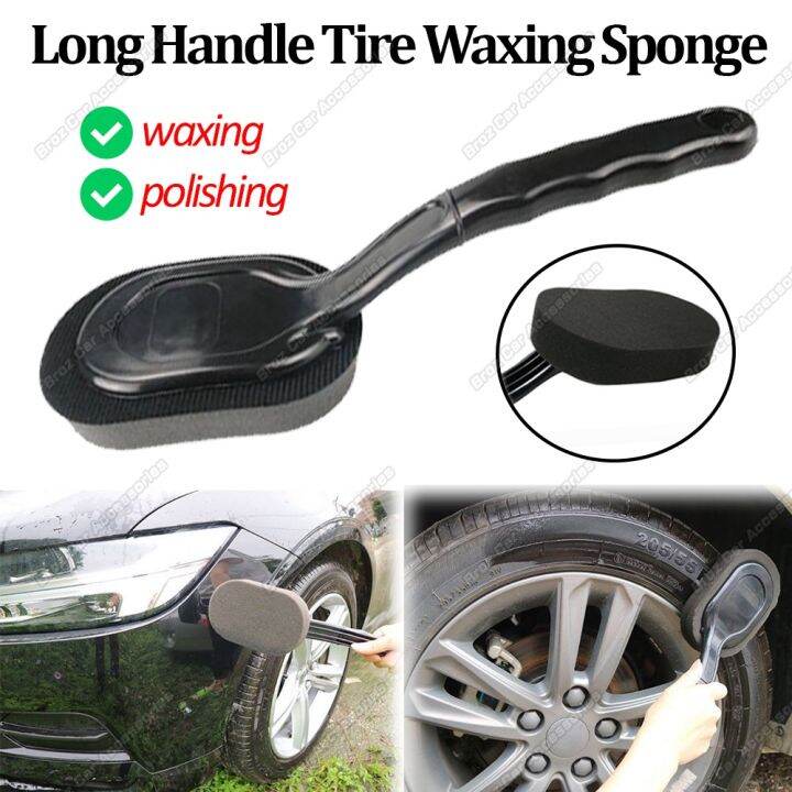 Long Handle Tire Waxing Sponge Buffing Brush Polish Span Waxing Tayar