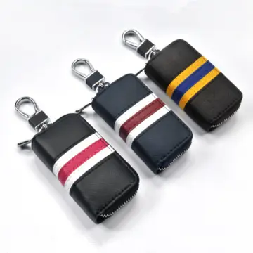 SIMPLYAUTO Grain Leather Car Key Holder Smart Remote Cover Fob Case  Keychain Keyring Key Pouch